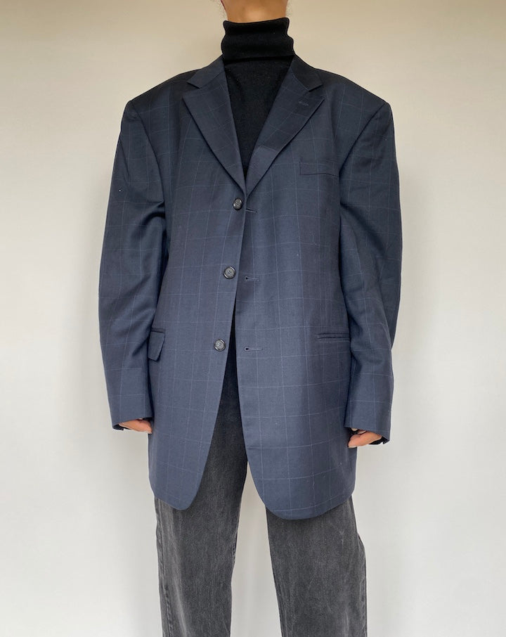 VINTAGE NAVY CHECKED BLAZER 1937