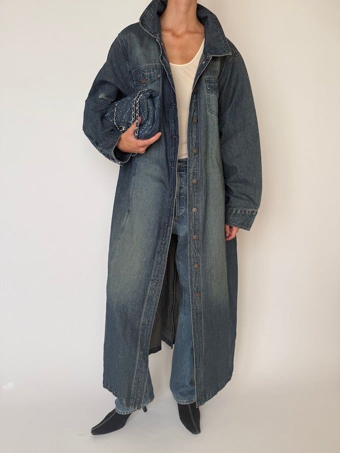 Vintage Long Oversized Denim Coat 6477