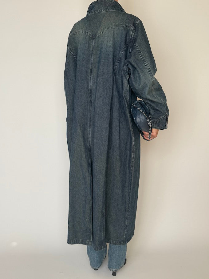 Vintage Long Oversized Denim Coat 6477