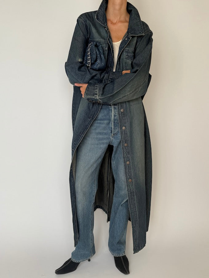 Vintage Long Oversized Denim Coat 6477