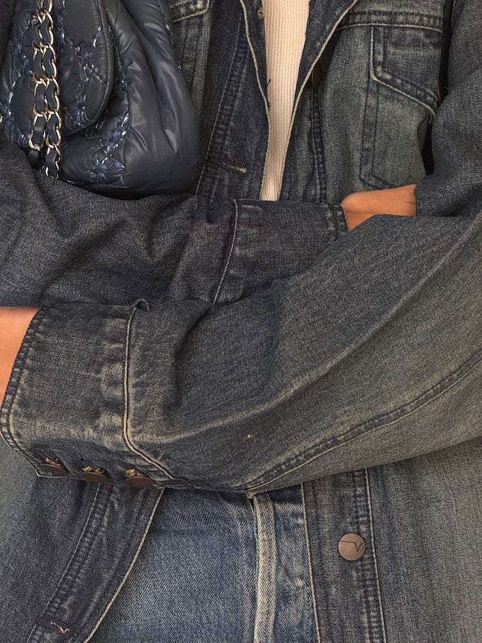 Vintage Long Oversized Denim Coat 6477