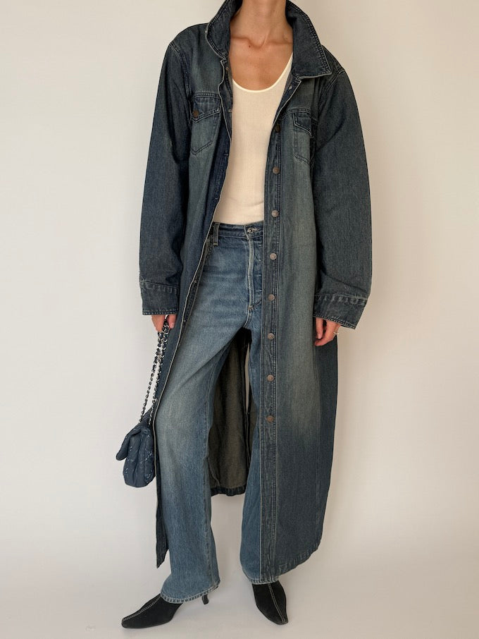 Vintage Long Oversized Denim Coat 6477