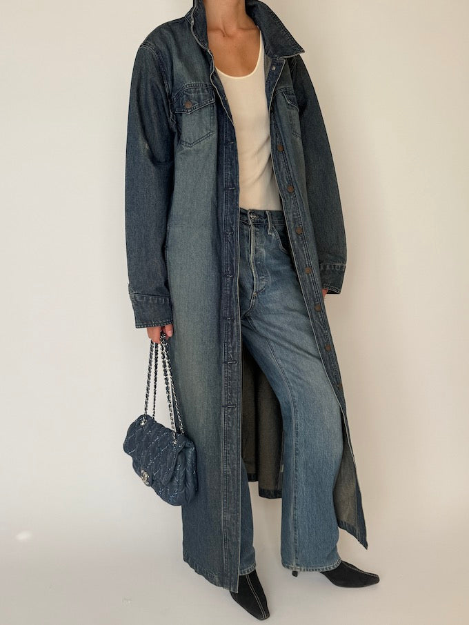 Vintage Long Oversized Denim Coat 6477