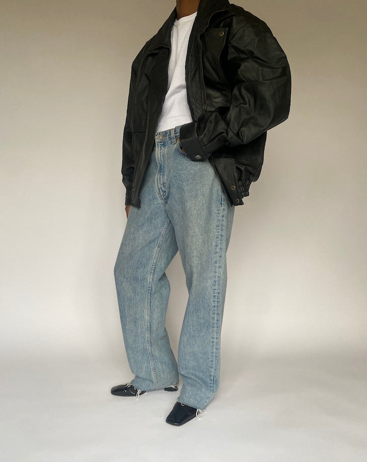 VINTAGE BLACK LEATHER JACKET 4879