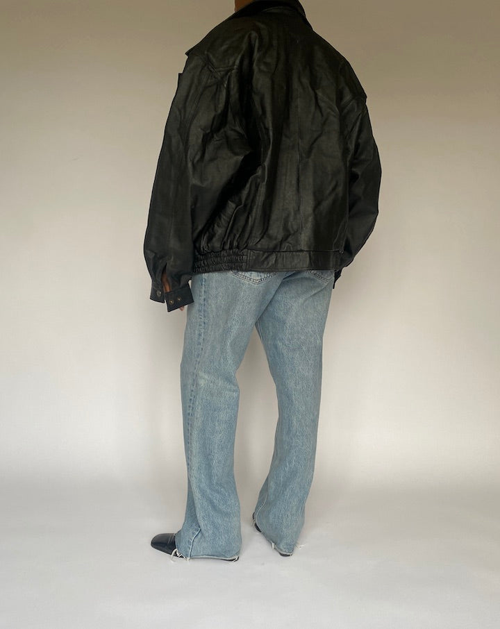 VINTAGE BLACK LEATHER JACKET 4879