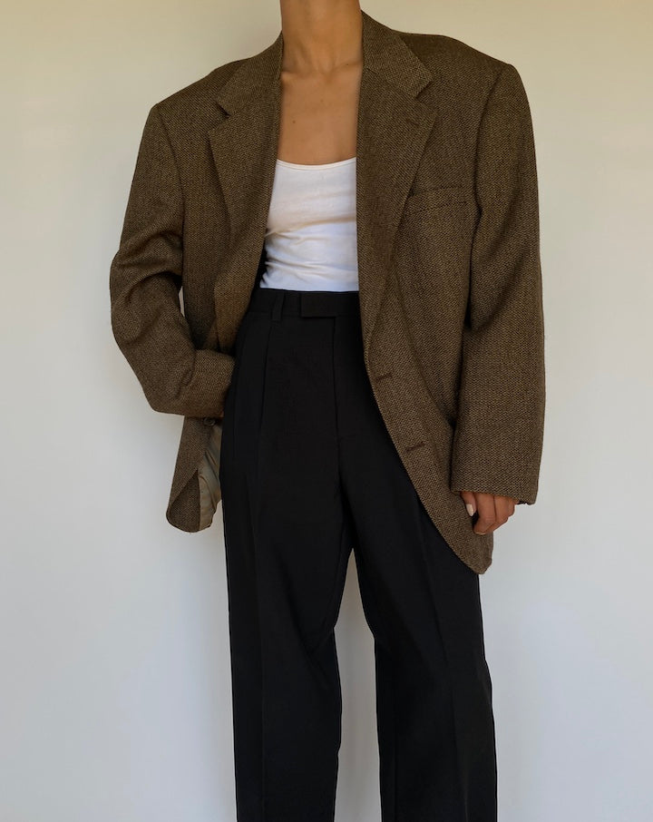 VINTAGE BROWN WOOL BLAZER 3135