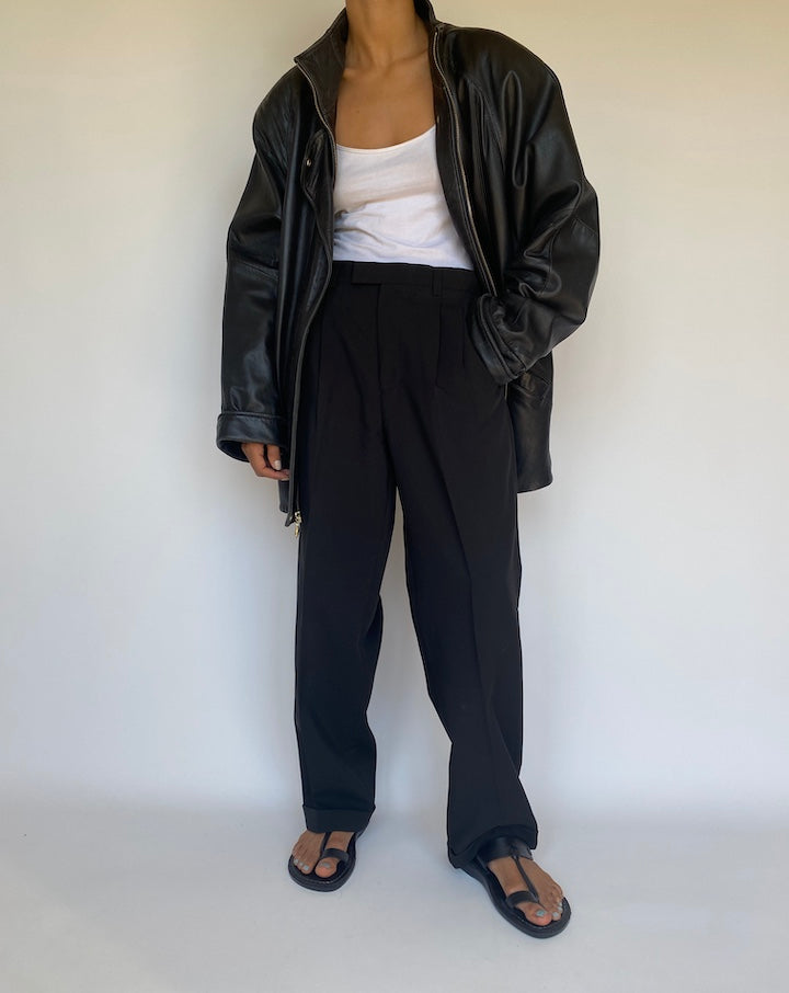 VINTAGE BLACK LEATHER JACKET 3136