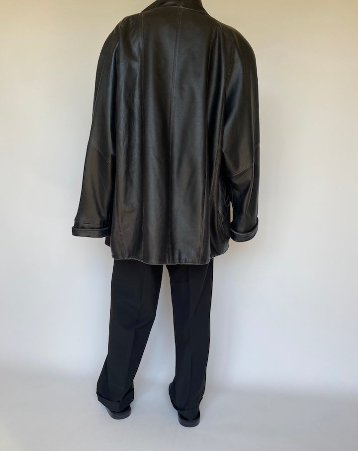 VINTAGE BLACK LEATHER JACKET 3136