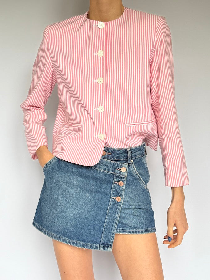 VINTAGE STRIPED BLAZER PINK & WHITE 5901