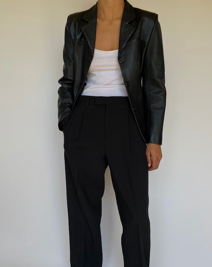 VINTAGE BLACK LEATHER JACKET 3137