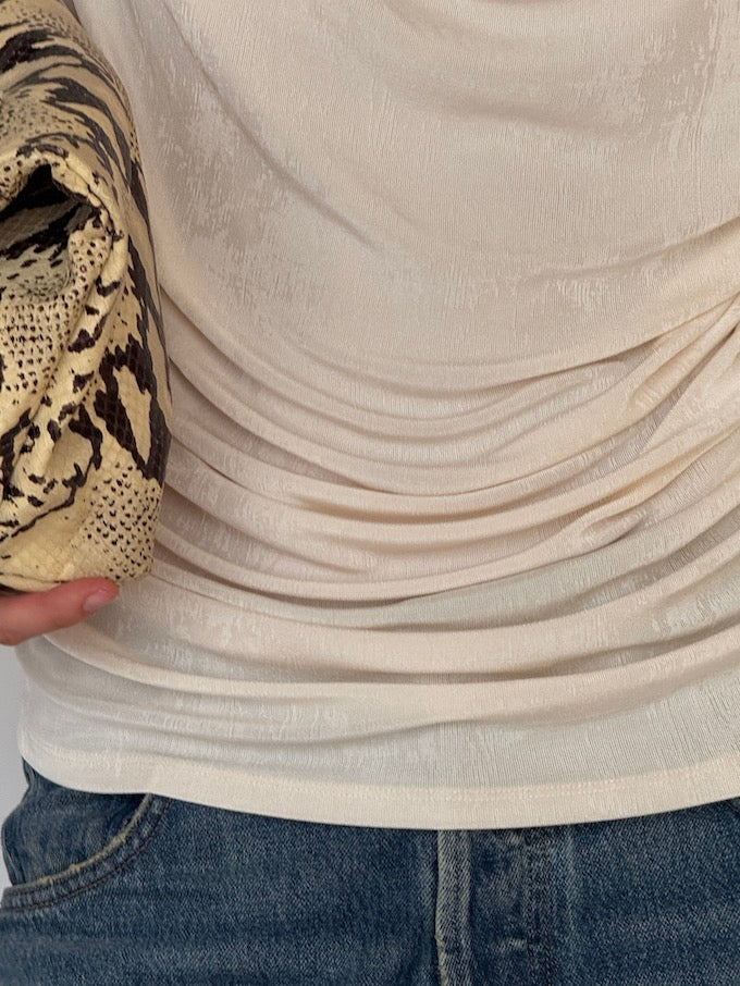 Vintage Draped Top Ivory 6507