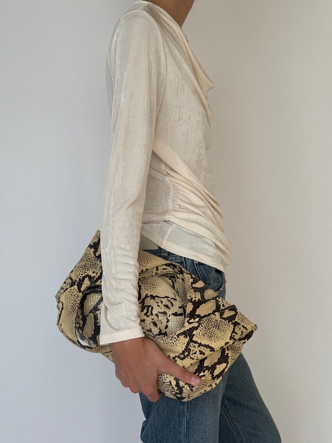 Vintage Draped Top Ivory 6507