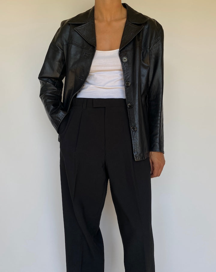 VINTAGE BLACK LEATHER JACKET 3141