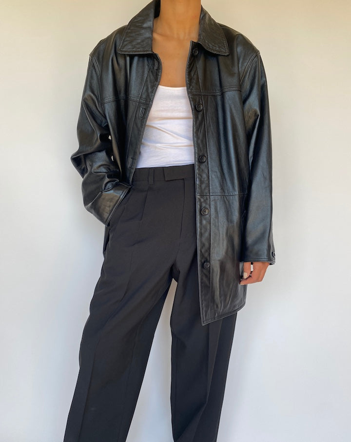 VINTAGE BLACK LEATHER JACKET 3143