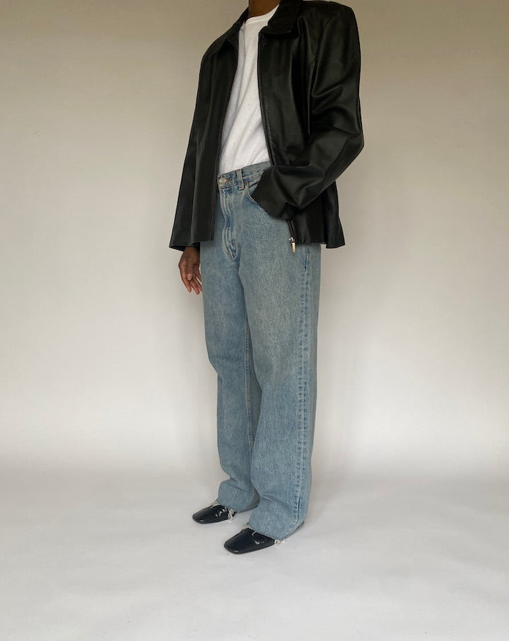 VINTAGE BLACK LEATHER JACKET 4868
