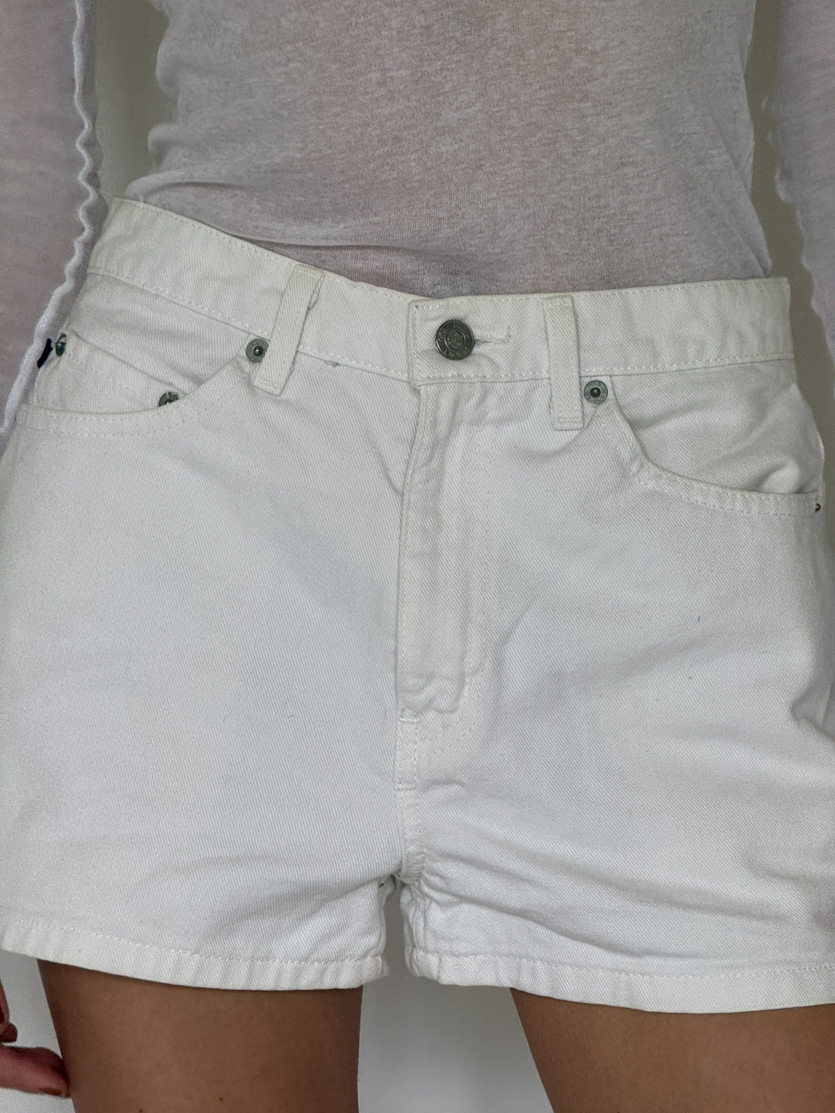 Vintage Ralph Lauren denim shorts white back pocket detail