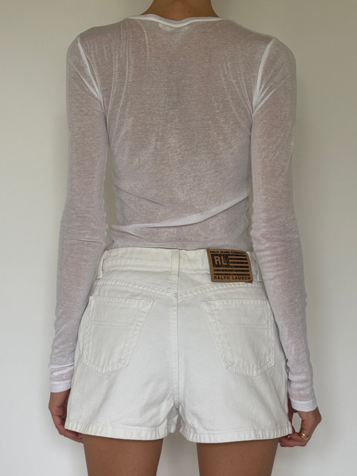 Vintage Ralph Lauren Denim Shorts White 8174