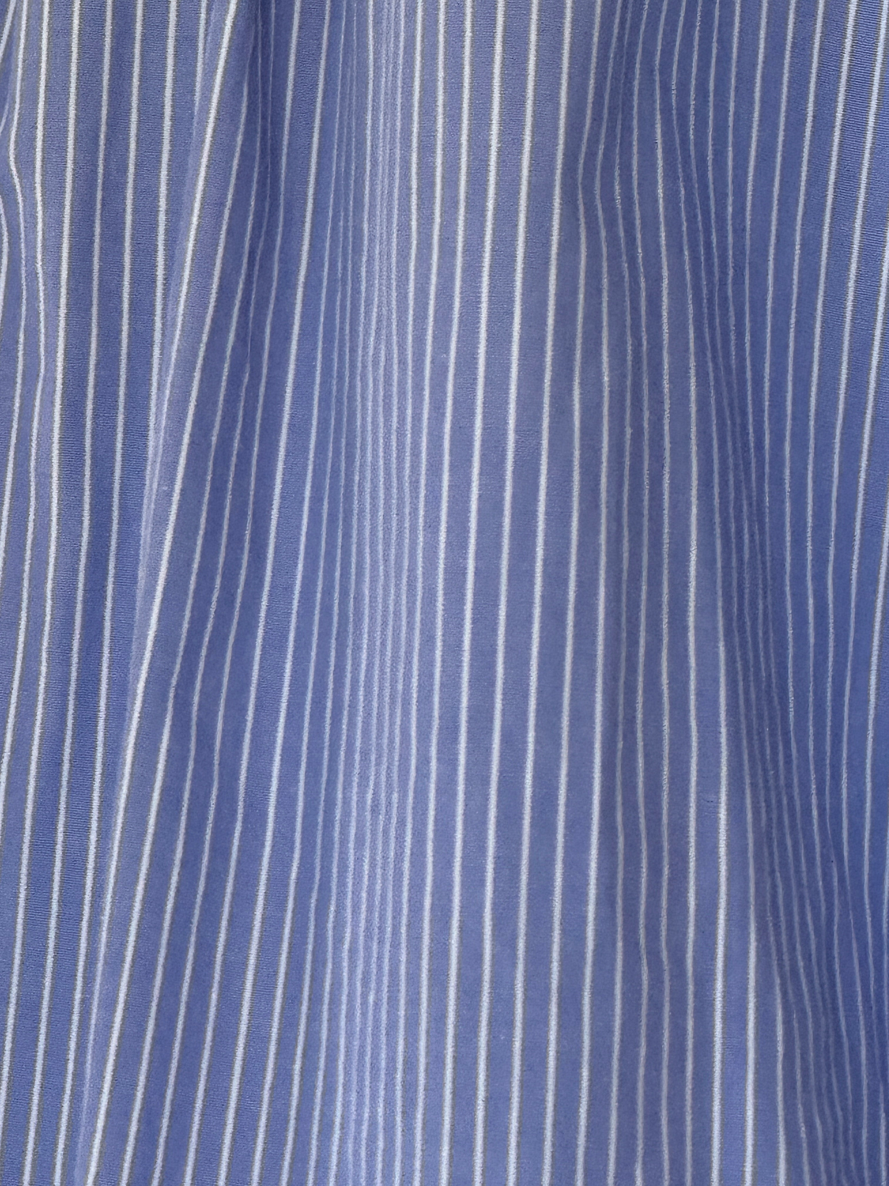 Vintage blue striped fabric close-up