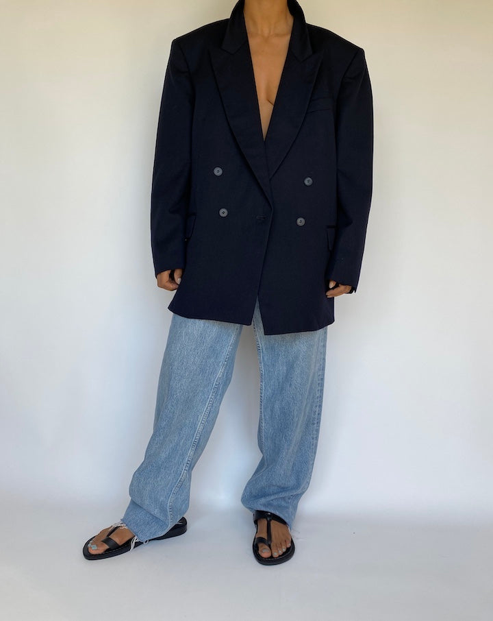 VINTAGE NAVY WOOL BLAZER 3153
