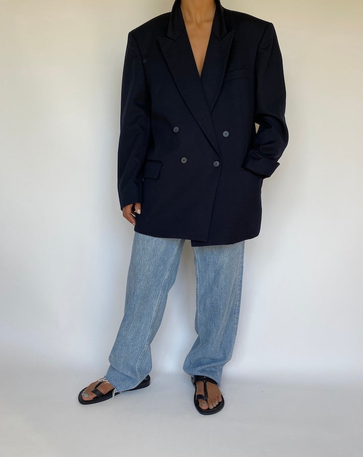 VINTAGE NAVY WOOL BLAZER 3153