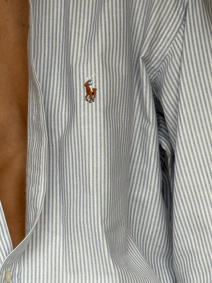 Vintage Stripe Ralph Lauren Shirt Blue & White 6498