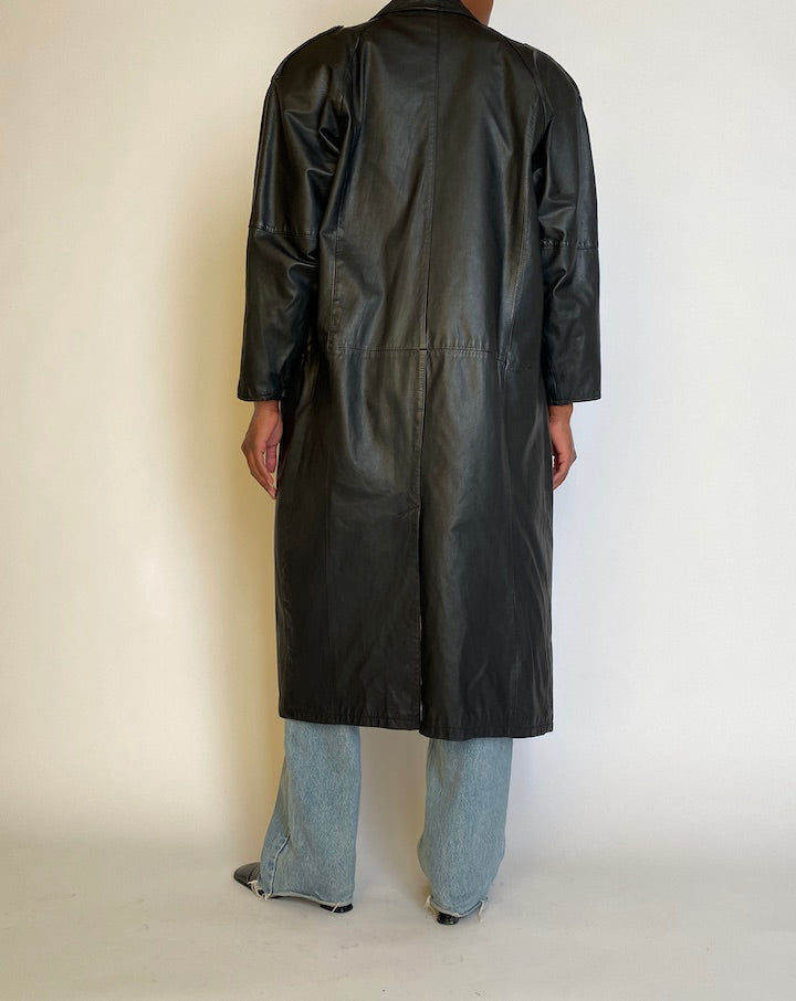 VINTAGE LONG LEATHER JACKET 4513