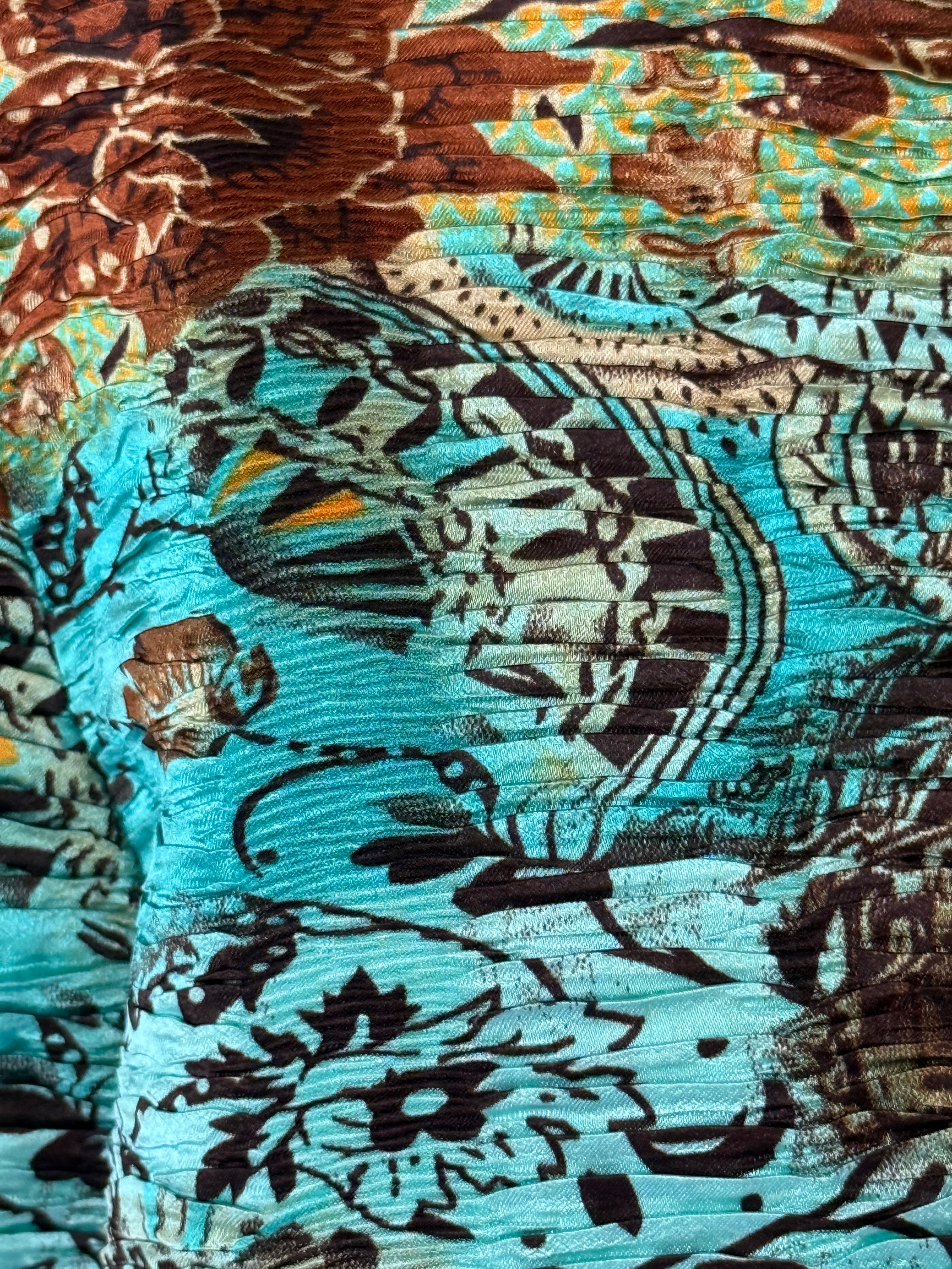 Vintage brocade fabric close-up