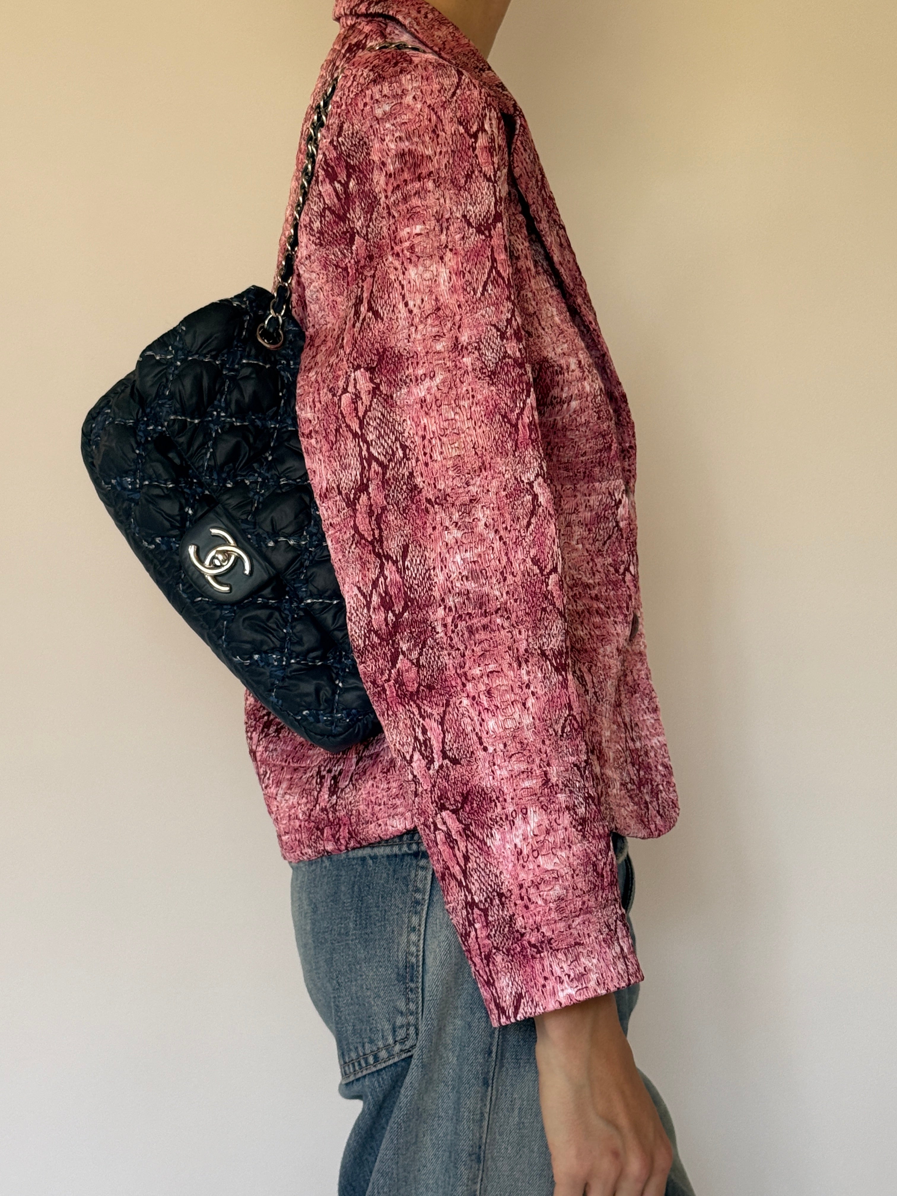 Vintage pink printed blazer side view