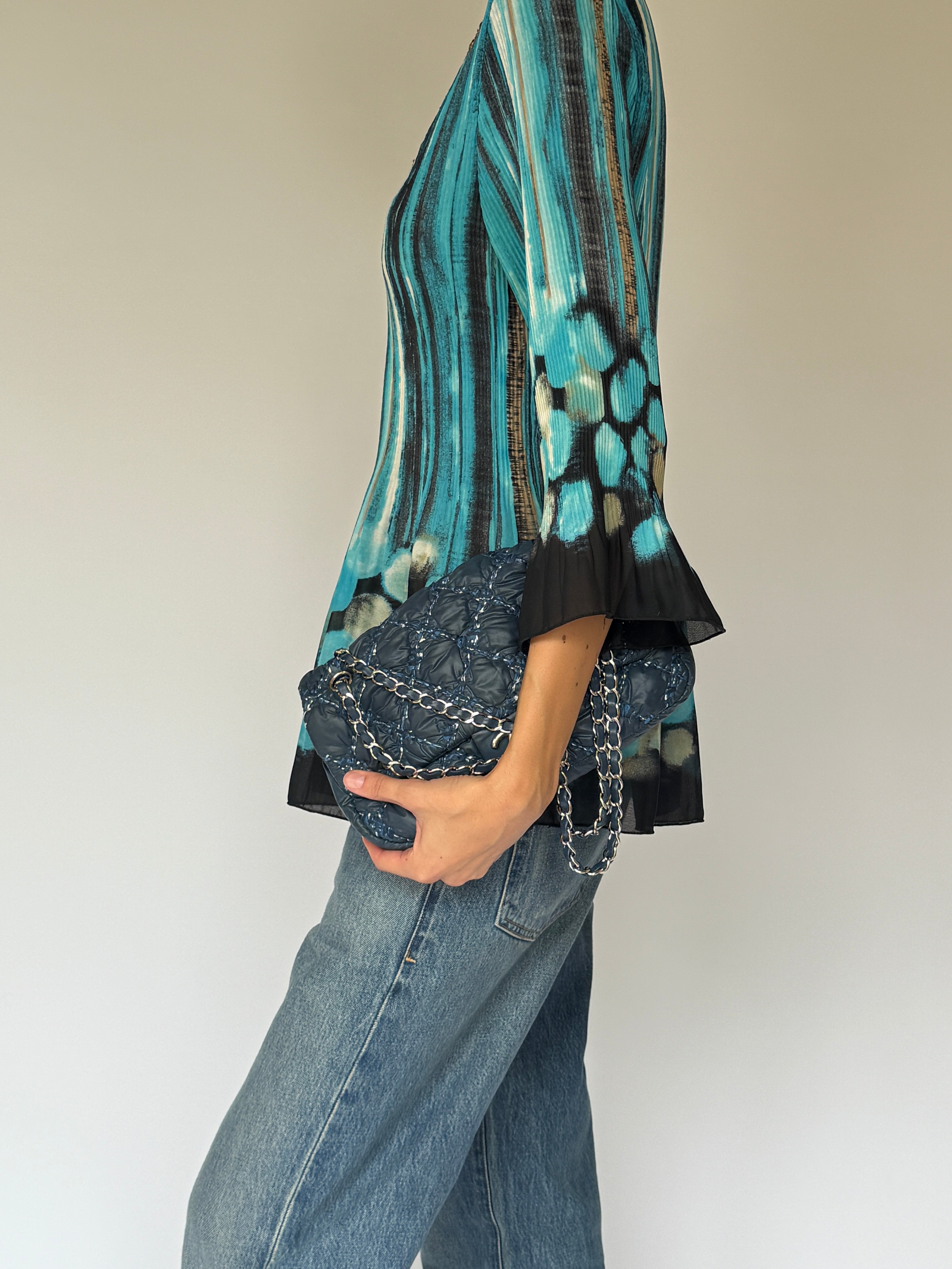 Vintage Printed Scoop-Neck Top 6549