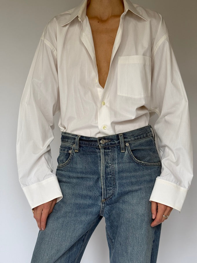 Vintage Off White Button-Down Shirt 6504