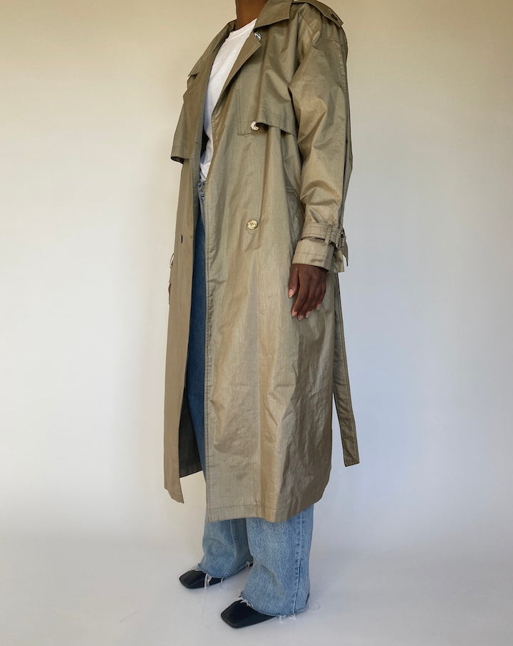 VINTAGE OVERSIZED BEIGE TRENCH COAT 4091