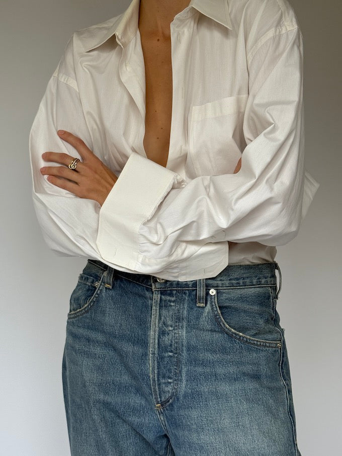 Vintage Off White Button-Down Shirt 6504