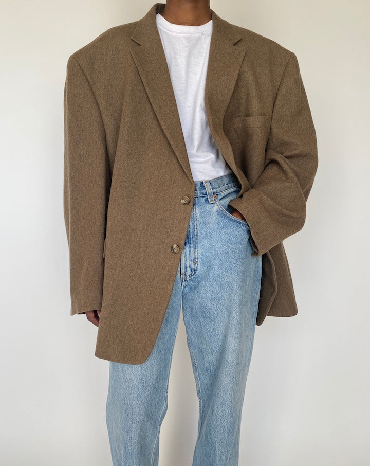VINTAGE BROWN WOOL BLAZER 4097