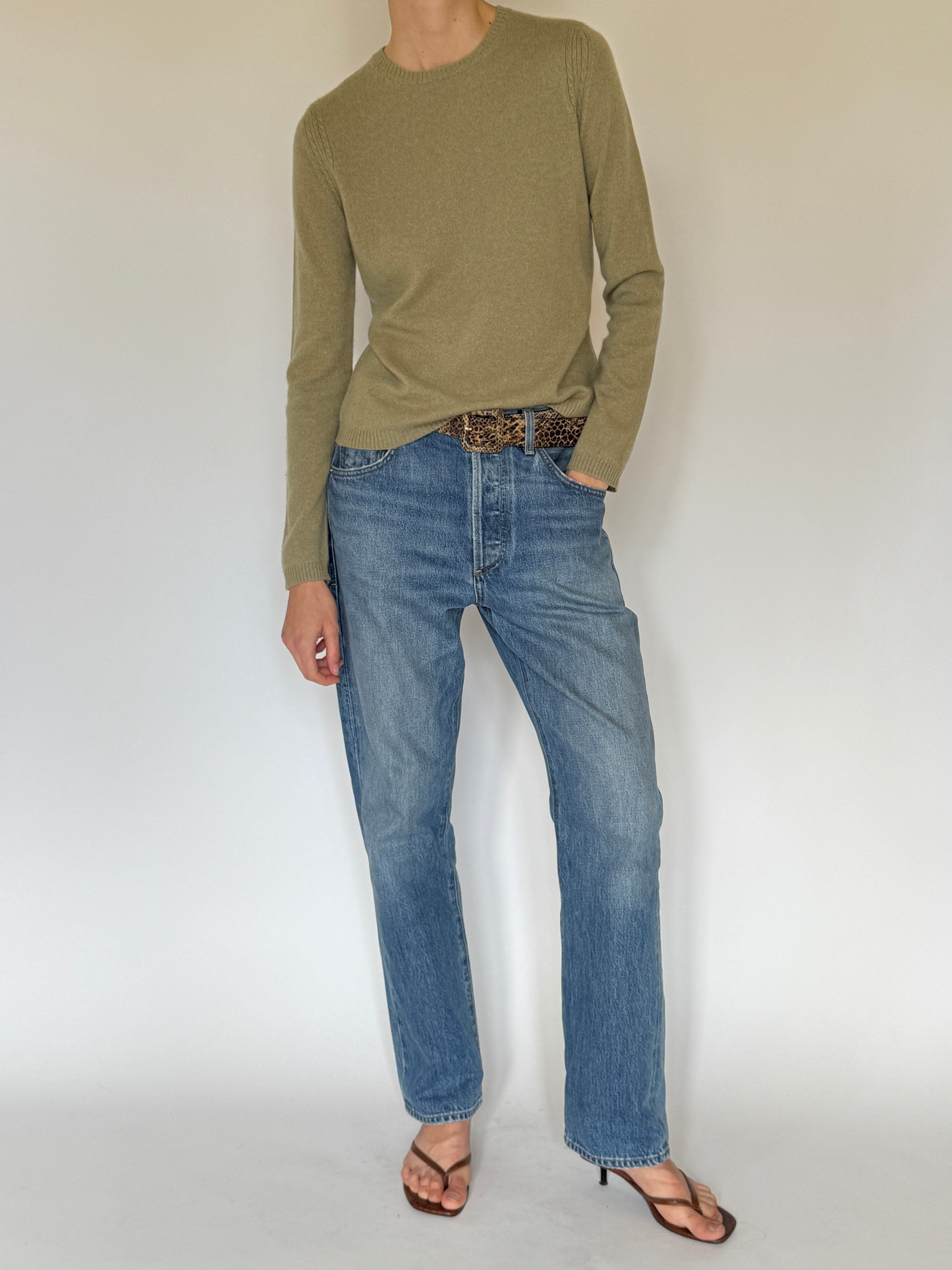 Vintage cashmere knit sweater front view