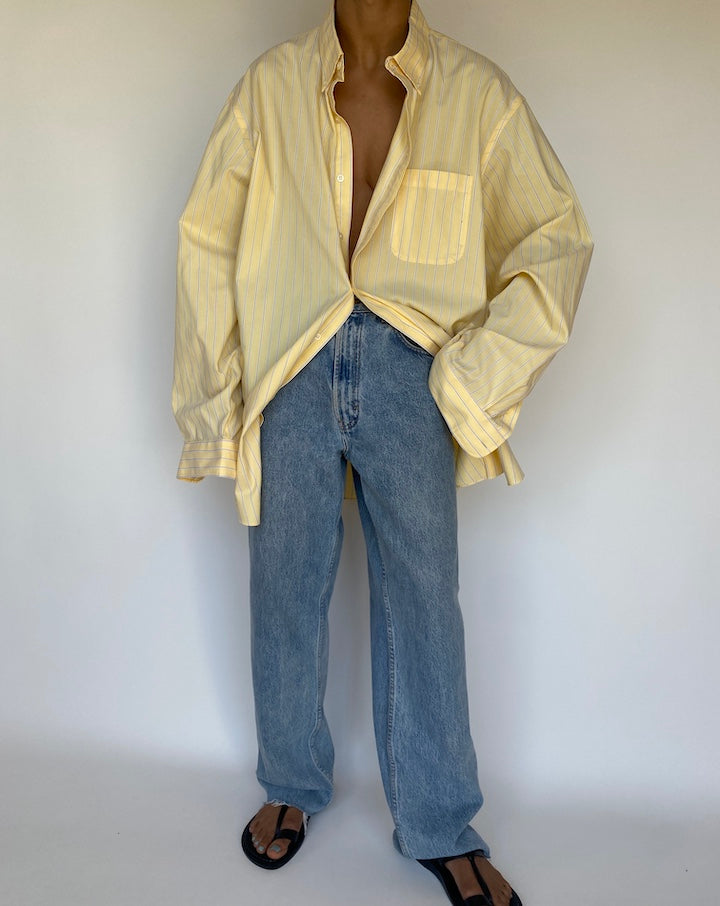 VINTAGE YELLOW STRIPED RALPH LAUREN SHIRT 3176