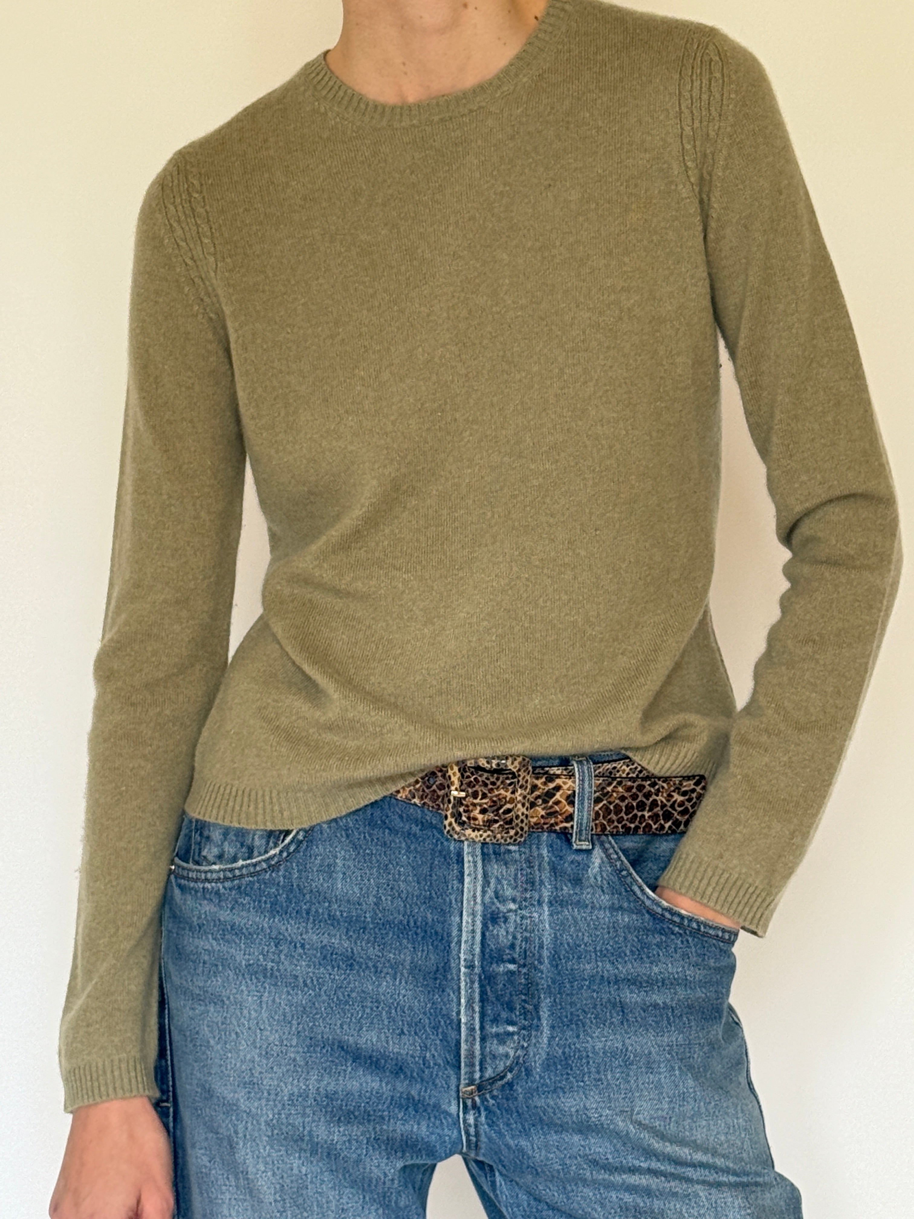 Vintage cashmere knit sweater front view