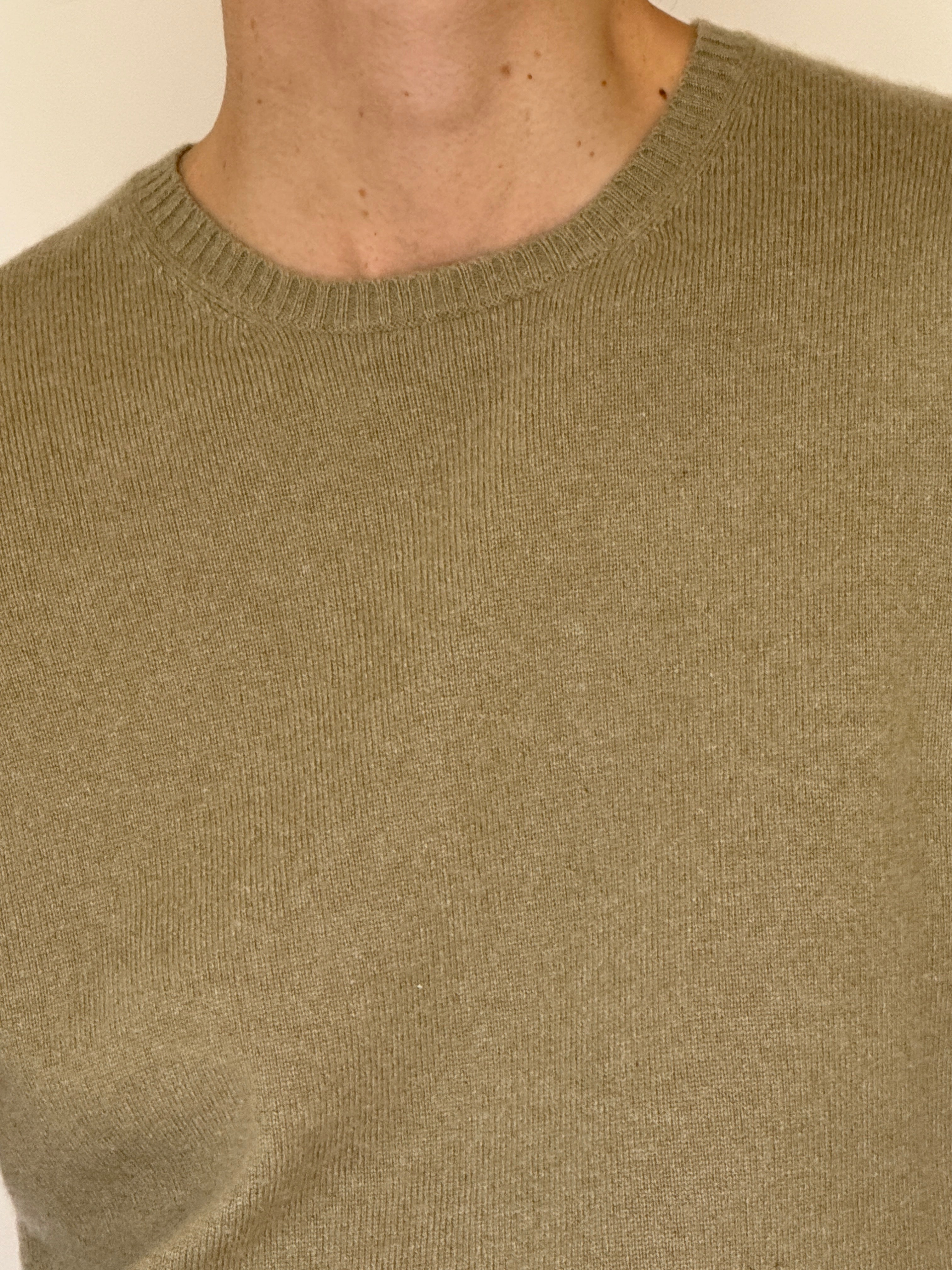 Vintage cashmere sweater neckline detail