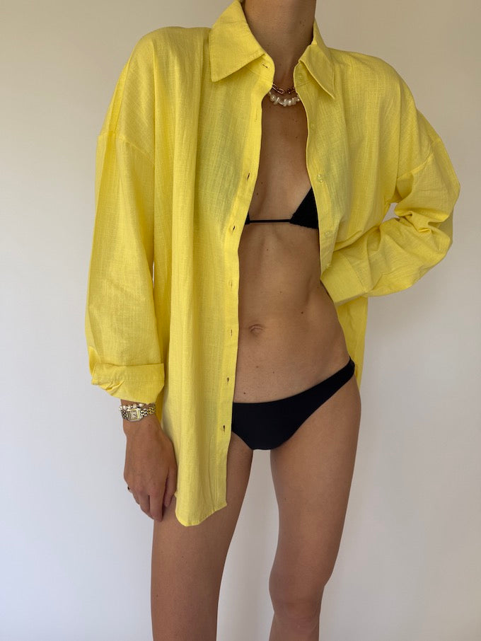 Vintage cotton shirt yellow 6180