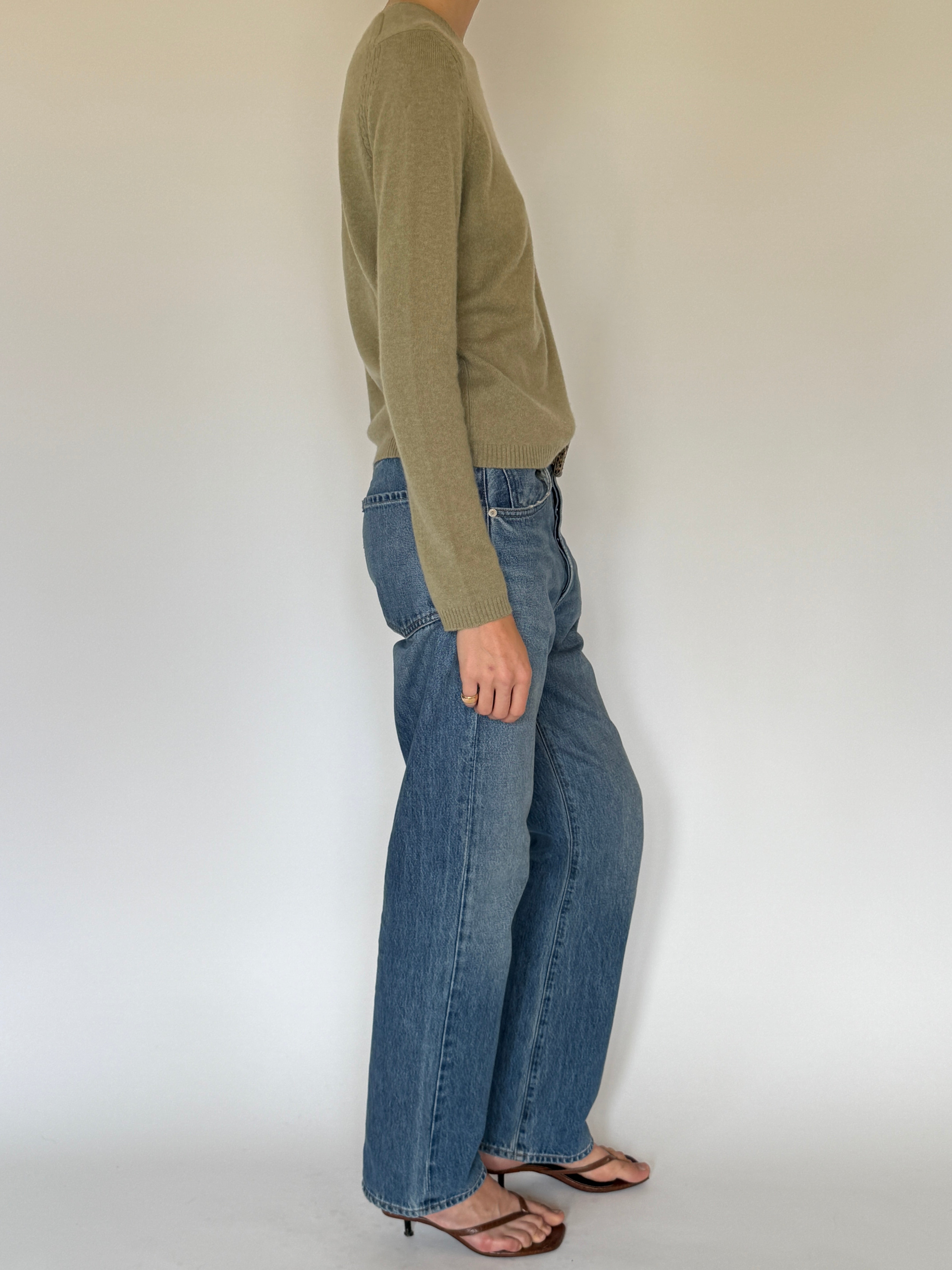 Vintage cashmere sweater side view