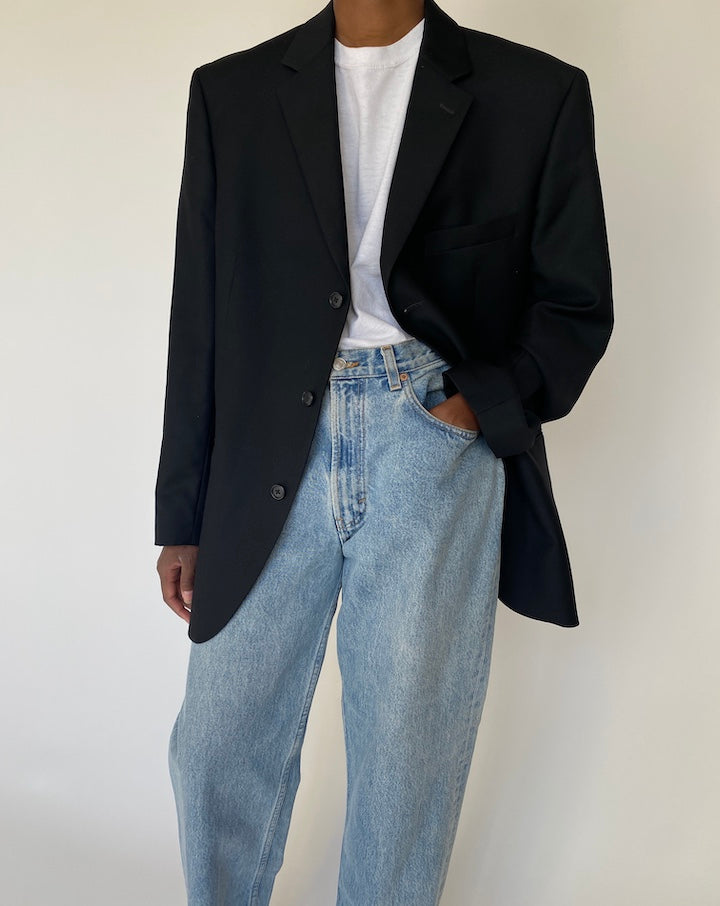 VINTAGE BLACK WOOL AND CASHMERE BLAZER 4101