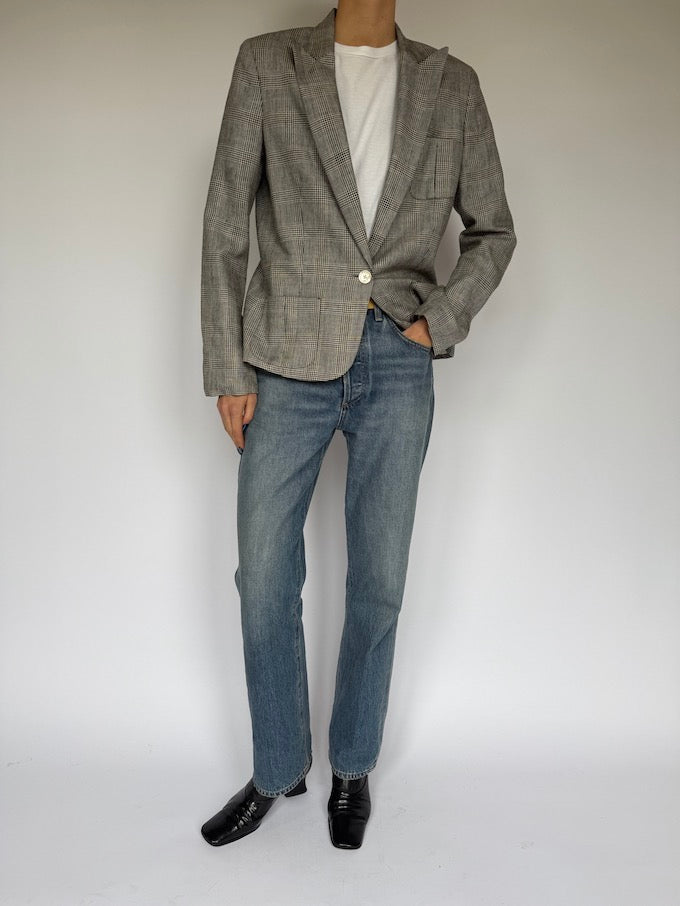 Vintage checked Ralph Lauren blazer grey 5915