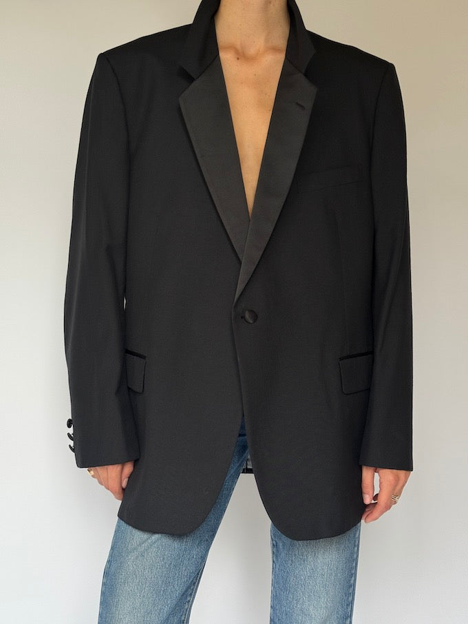 Vintage Single-Breasted Blazer black 6465