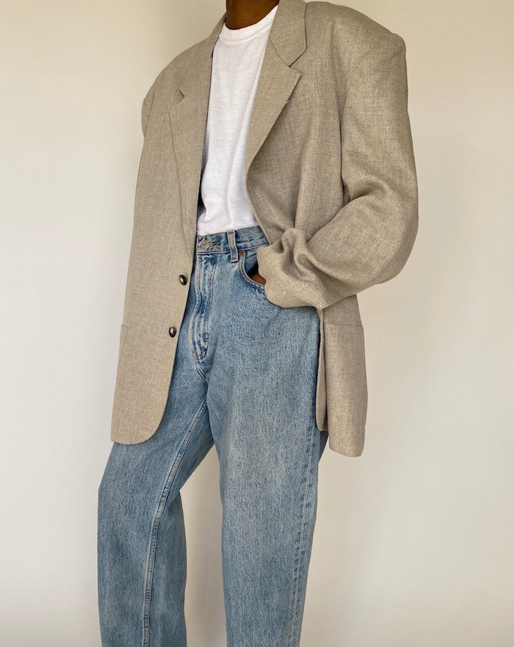 VINTAGE OVERSIZED BEIGE BLAZER 4108