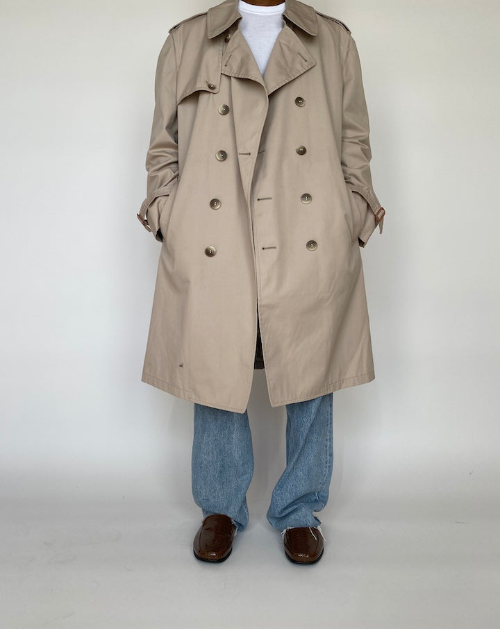 VINTAGE BEIGE OVERSIZED TRENCH COAT 1989