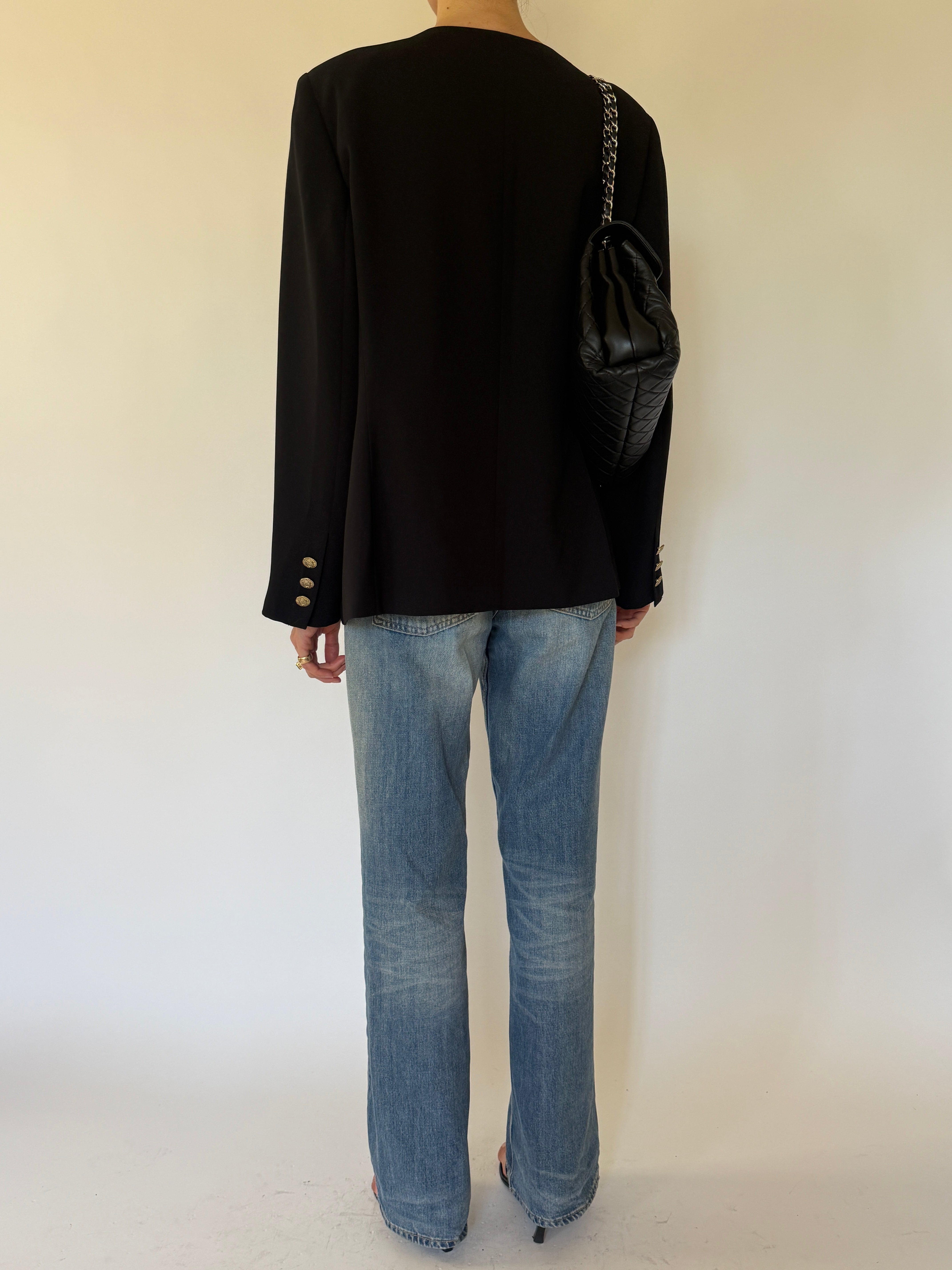 Vintage black blazer back view