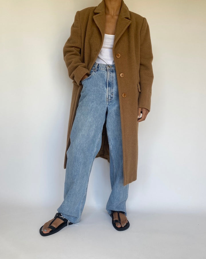 VINTAGE BEIGE WOOL COAT 3186