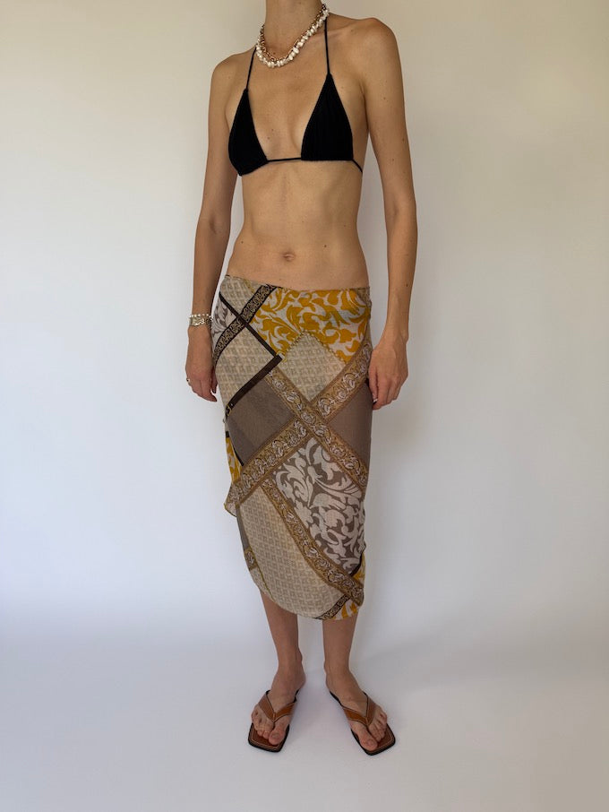 Vintage scarf/sarong in beige tones 6185