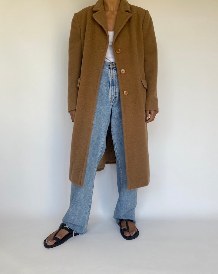 VINTAGE BEIGE WOOL COAT 3186