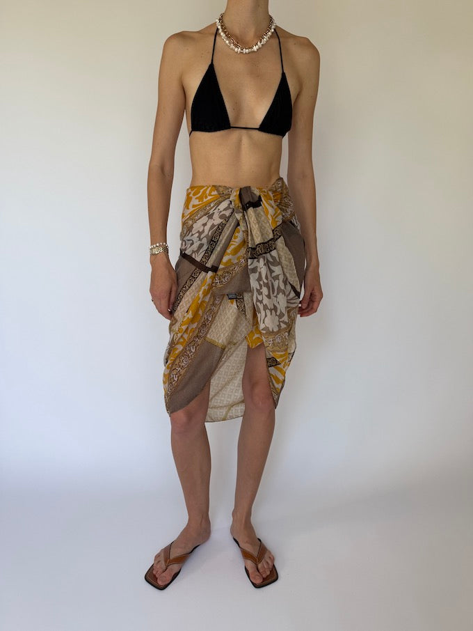 Vintage scarf/sarong in beige tones 6185