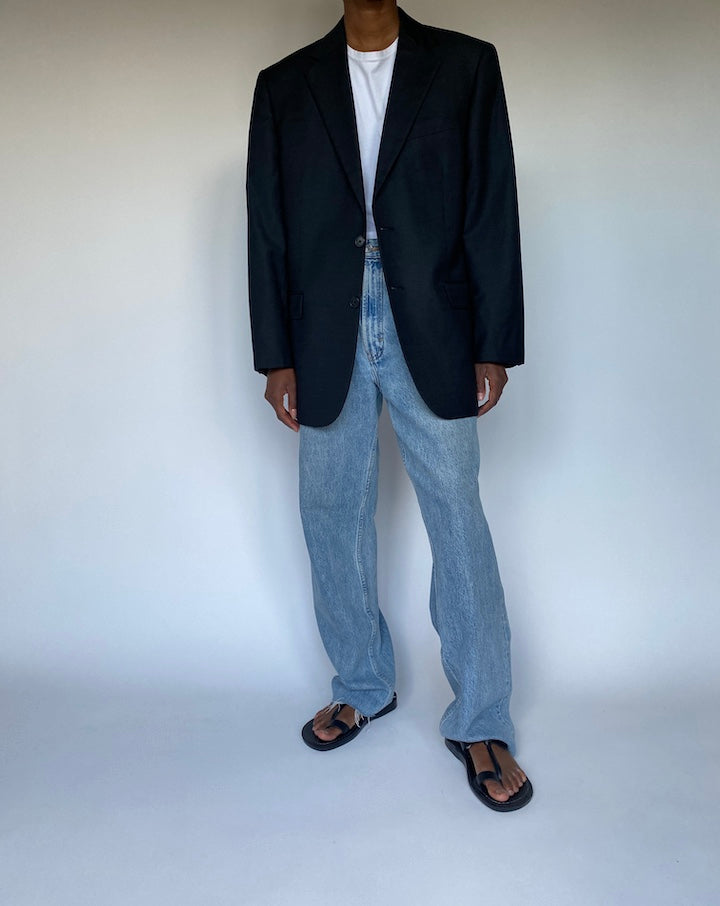 VINTAGE BLACK WOOL BLAZER 3608